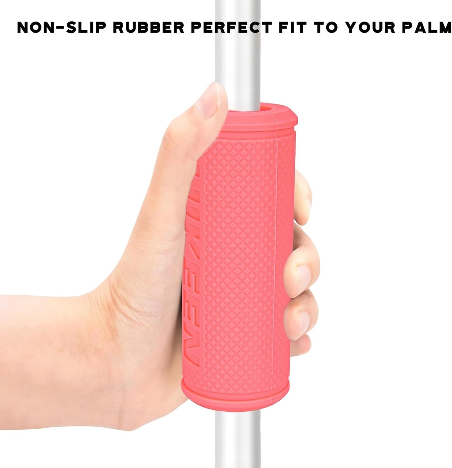 Hikeen Thick Bar Dumbbell Grips,Non Slip Hard Rubber Barbell Grips,Grips for Weight Lifting, Muscle Building-1.77", 2", 2.25" & 2.75" Outer Diameter