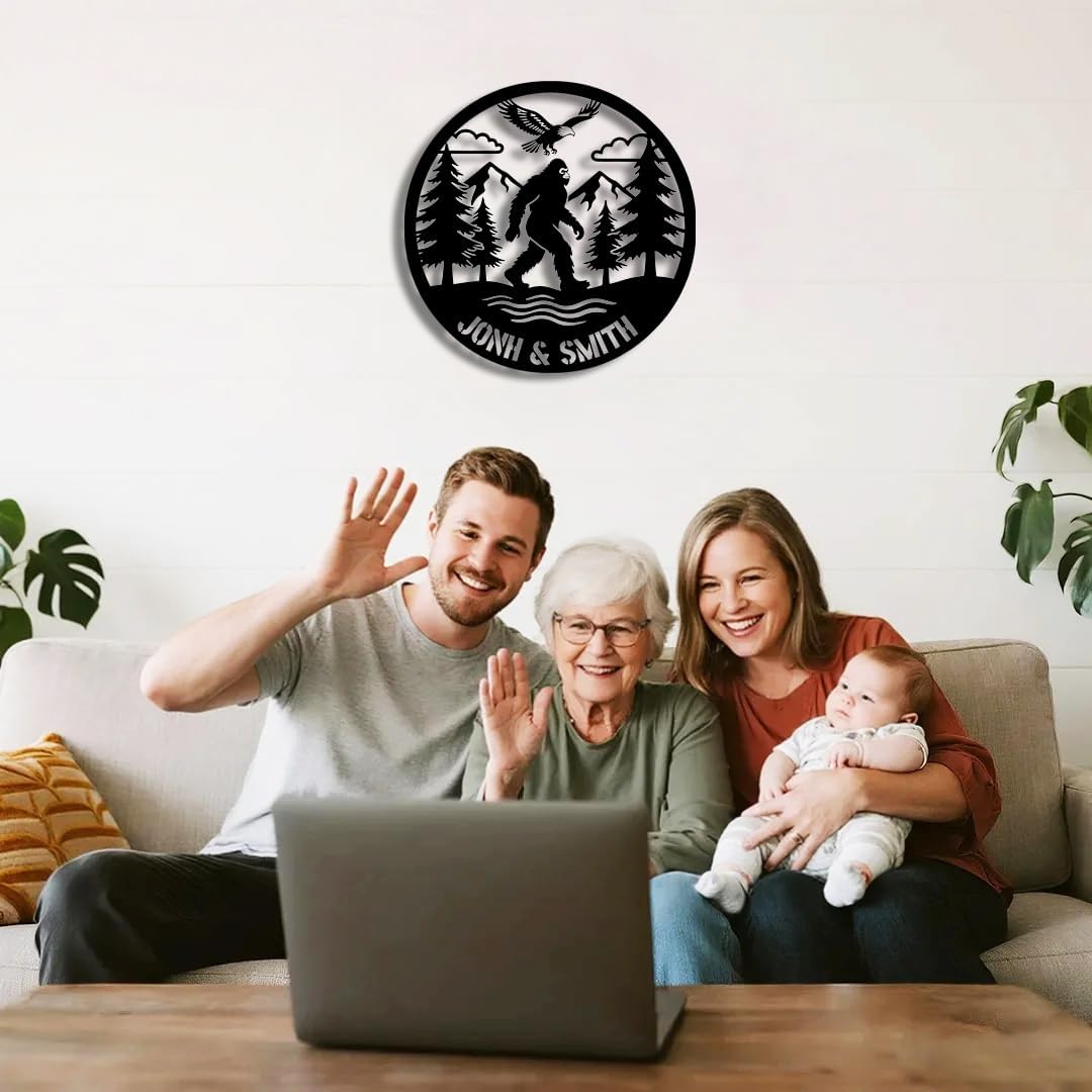 Personalized Metal Name Sign | Custom Family Wall Art & Split Letter Name | Indoor Metal Decor Gift | Decorations for Dad Mens Home Garden