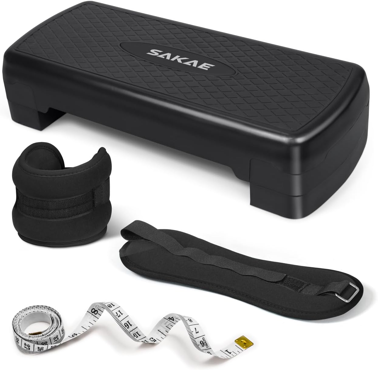 Adjustable Height Aerobic Stepper Set, Multiple Bundle Options with Dumbbells, Kettlebell, Waist Trimmer, Ankle Weights or Weighted Vest, Workout Exercise Step Platform w/Level Risers, 4 Colors