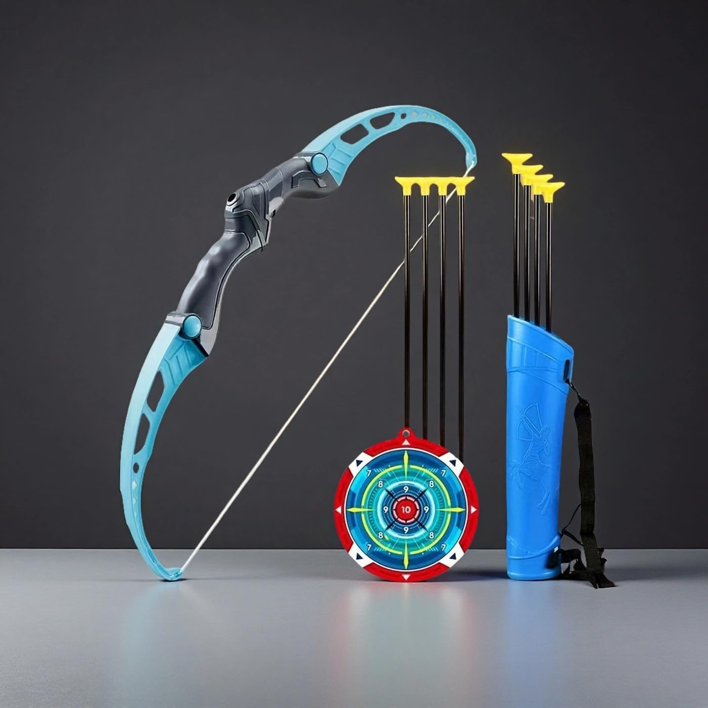 Kids Bow and Arrow Set, Toys Archery with Suction Cup Arrows & Target, Safety Archery Set for Age 3 4 5 6Year Old Boys Girls, Birthday Gifts for Kids (Blue)