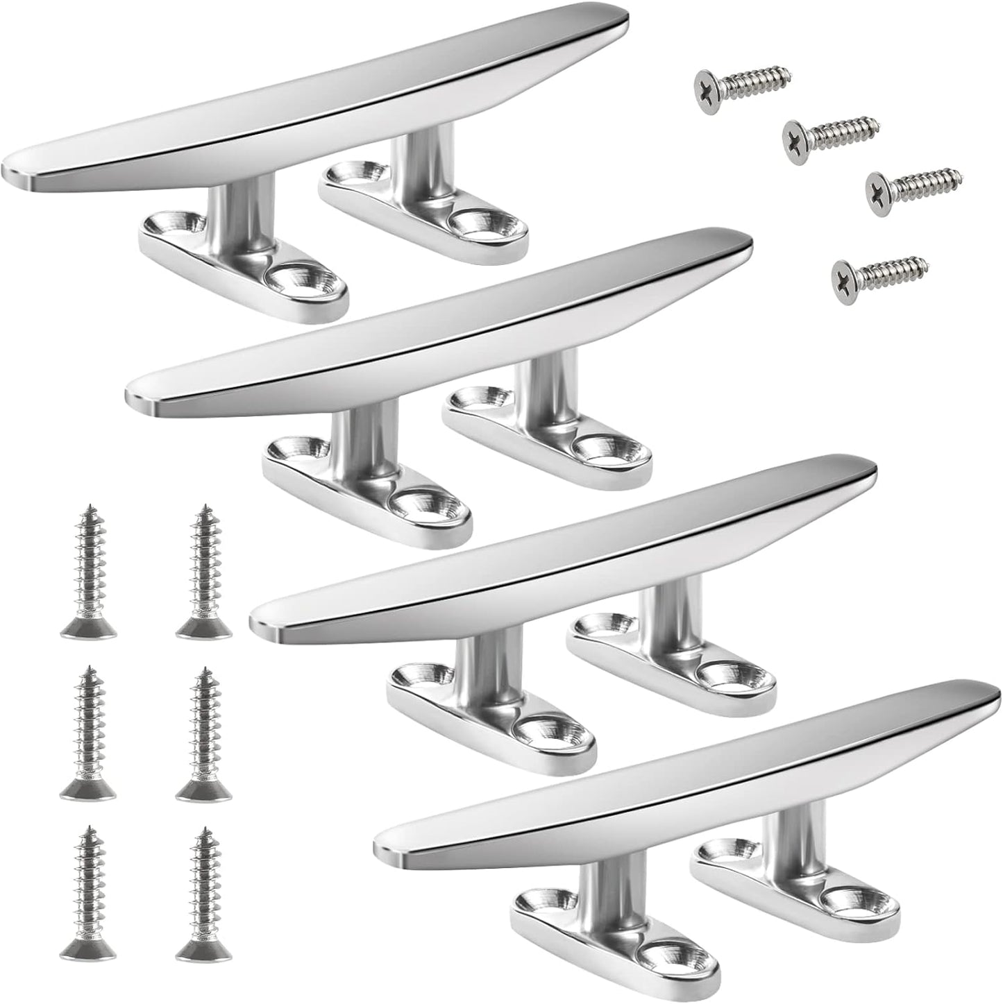 Boat Cleat Open Base Boat Cleat, Dock Cleat All 316 Stainless Steel Boat Mooring Accessories, Free Installation Accessories Screws(4/5 /6/8 inch)