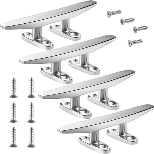 Boat Cleat Open Base Boat Cleat, Dock Cleat All 316 Stainless Steel Boat Mooring Accessories, Free Installation Accessories Screws(4/5 /6/8 inch)