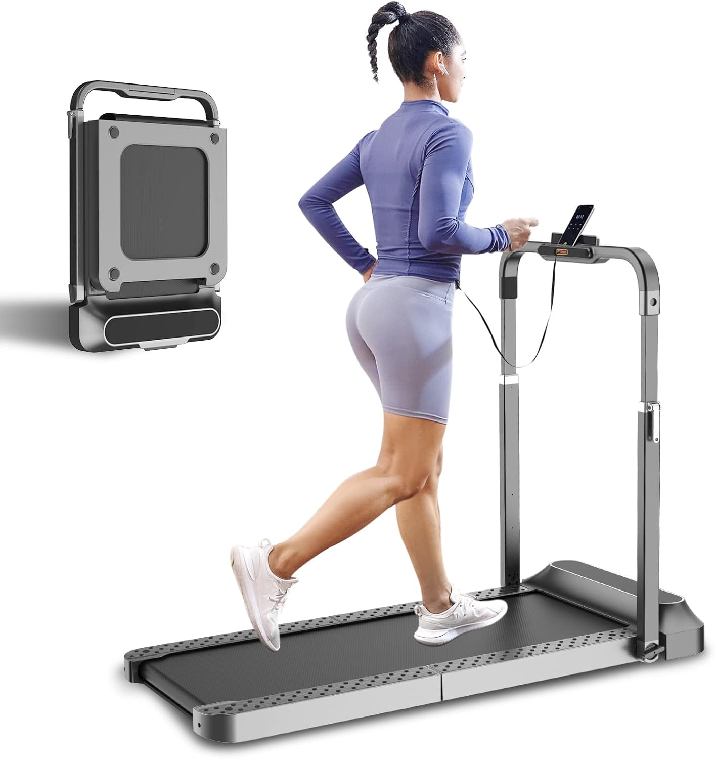 WALKINGPAD R Series Folding Treadmill, 2 in 1 Walking Pad Under Desk Treadmill for Home and Office, Compact Foldable Design with App Control and LED Display, Spacious Belt for Walking or Running
