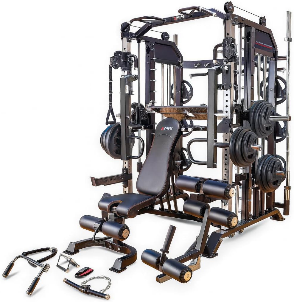 MiM USA Hercules EX, Commercial All in One Gym Machine w/400 lb Weight Stack, Adj Bench, Jammer Arms, Leg Press, Leg Extension, Arm Curl, LAT Seat & Complete Attachment