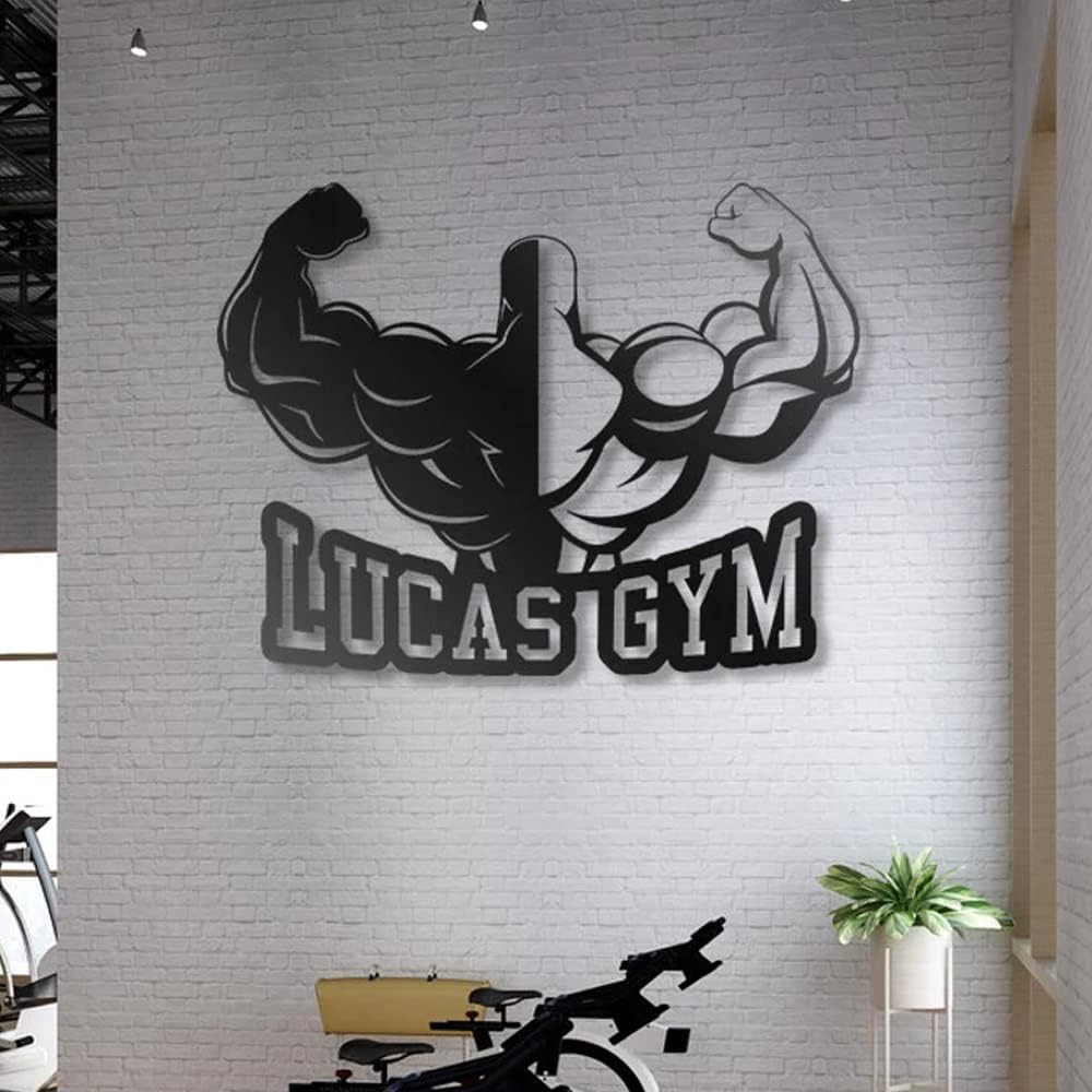 Custom Gym Metal Wall Art, Personalized Gym Name Sign Decoration For Room, Gym Metal Wall Home Decor, Personalzed Fatherd Day Gym For Room, Gym Lover, Workout motivational wall decor, Gifts for men, husband, dad, papa, grandpa