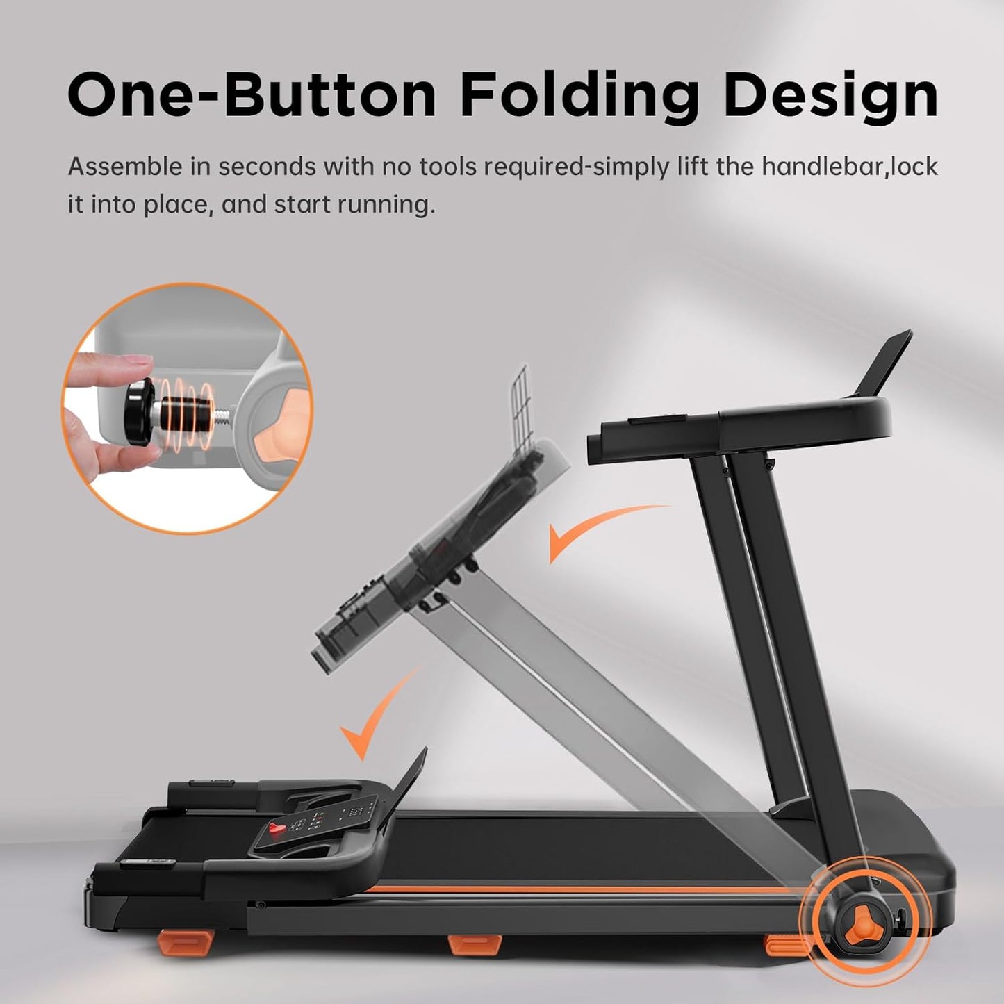 Treadmills for Home, 3.0HP Quiet Brushless Foldable Treadmill with Incline, Small Space Portable Running Walking Machine, 300 Lbs Capacity with Bluetooth APP & Pulse Monitor
