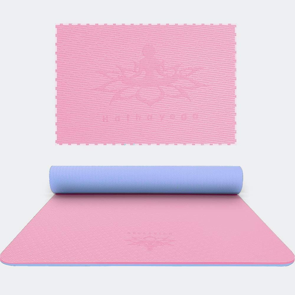 Hatha Yoga Extra Thick TPE Yoga Mat - 72"x 32" Thickness 1/2 Inch -Eco Friendly SGS Certified - With High Density Anti-Tear Exercise Bolster For Home Gym Travel & Floor Outside