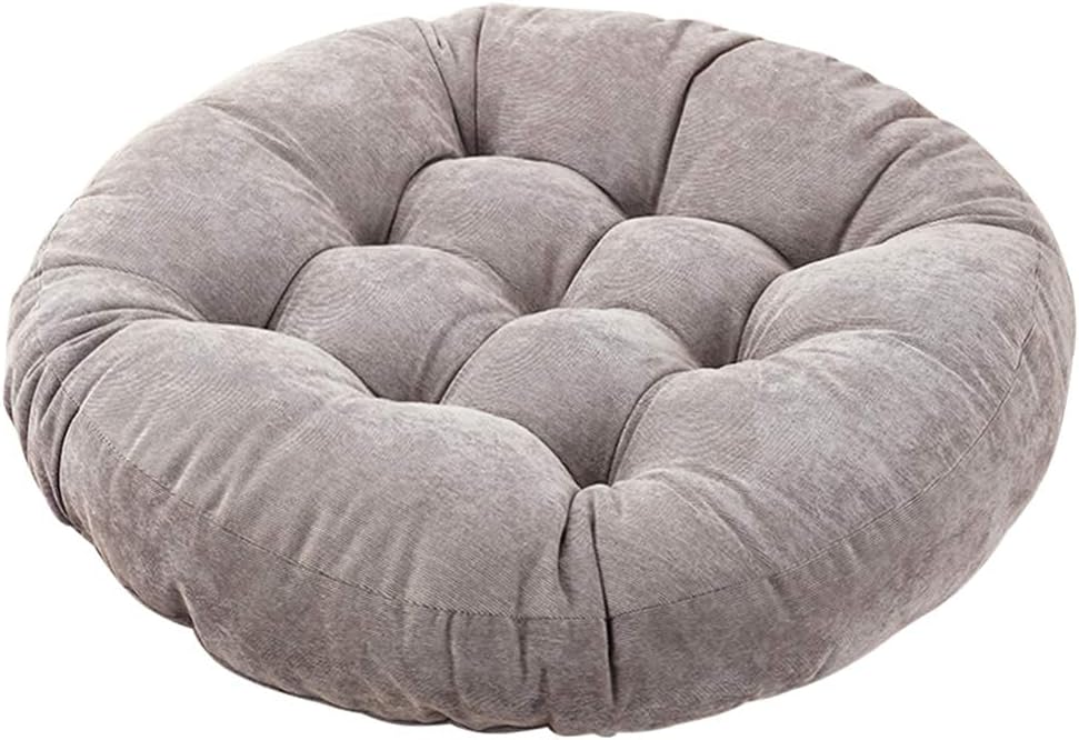 Tiita Floor Pillows Cushions Round Chair Cushion Outdoor Seat Pads for Sitting Meditation Yoga Living Room Sofa Balcony 22x22 Inch, Grey