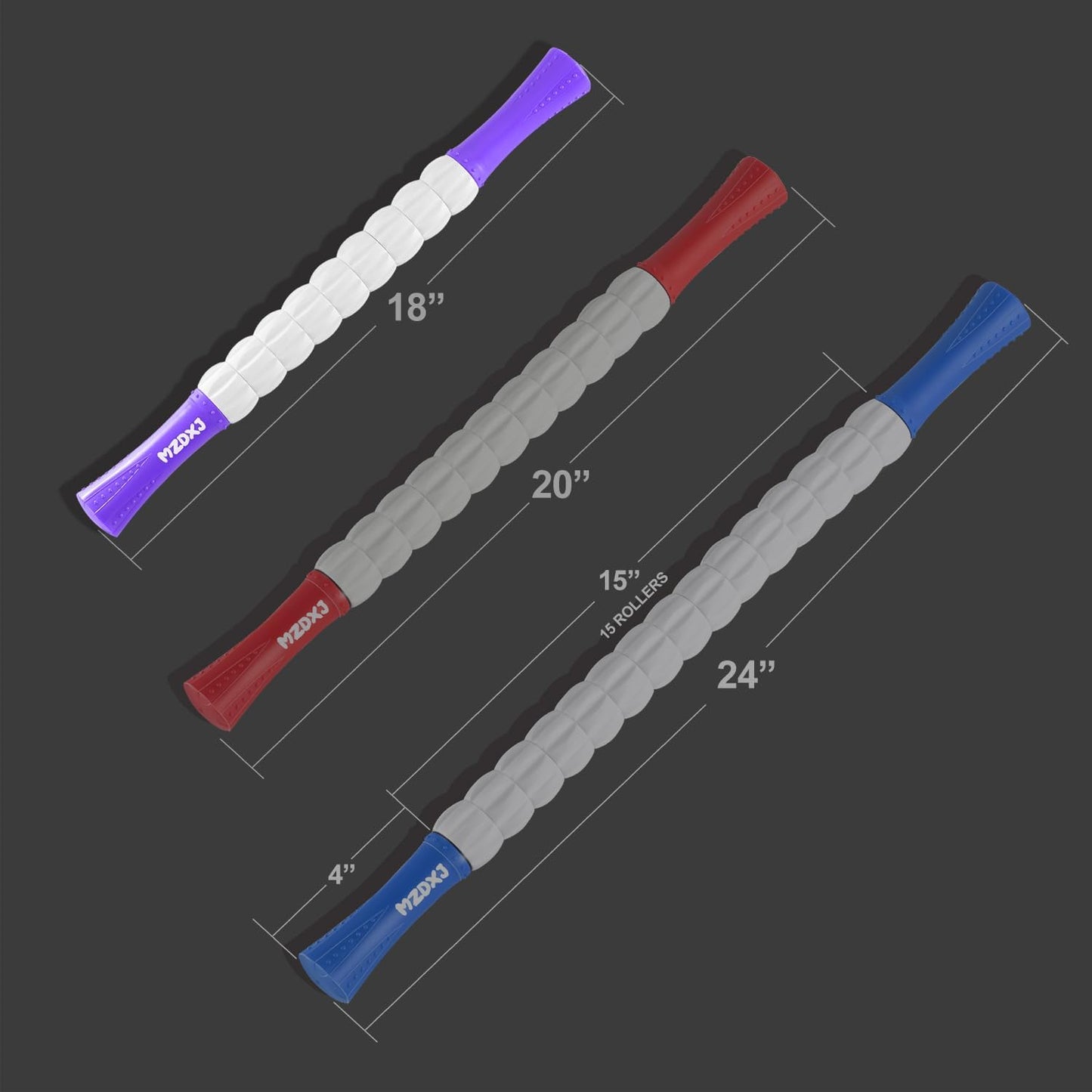 Muscle Roller Stick, Massage Stick for Full Body Relaxation, Relieves Muscle Soreness, Tension, Stiffness, for Shoulders, Neck, Back, Legs, Arms, Deep Tissue Massager(Purple)