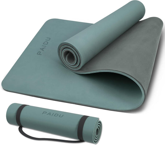 Yoga Mat Non Slip Anti-tear,extra thick-2/5 inch（10MM）High Resiliency Professional POE Yoga Mats for Women Men Kids,72"x24"inch,Workout, Yoga, Pilates and Floor Exercise, with Carrier Strap