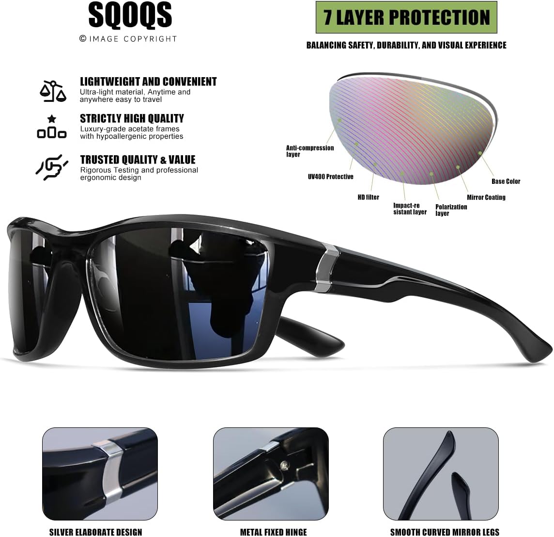 Polarized Sunglasses for Men Women Sports Goggles Lightweight Frame Cycling Running Fishing Driving UV400 Protection