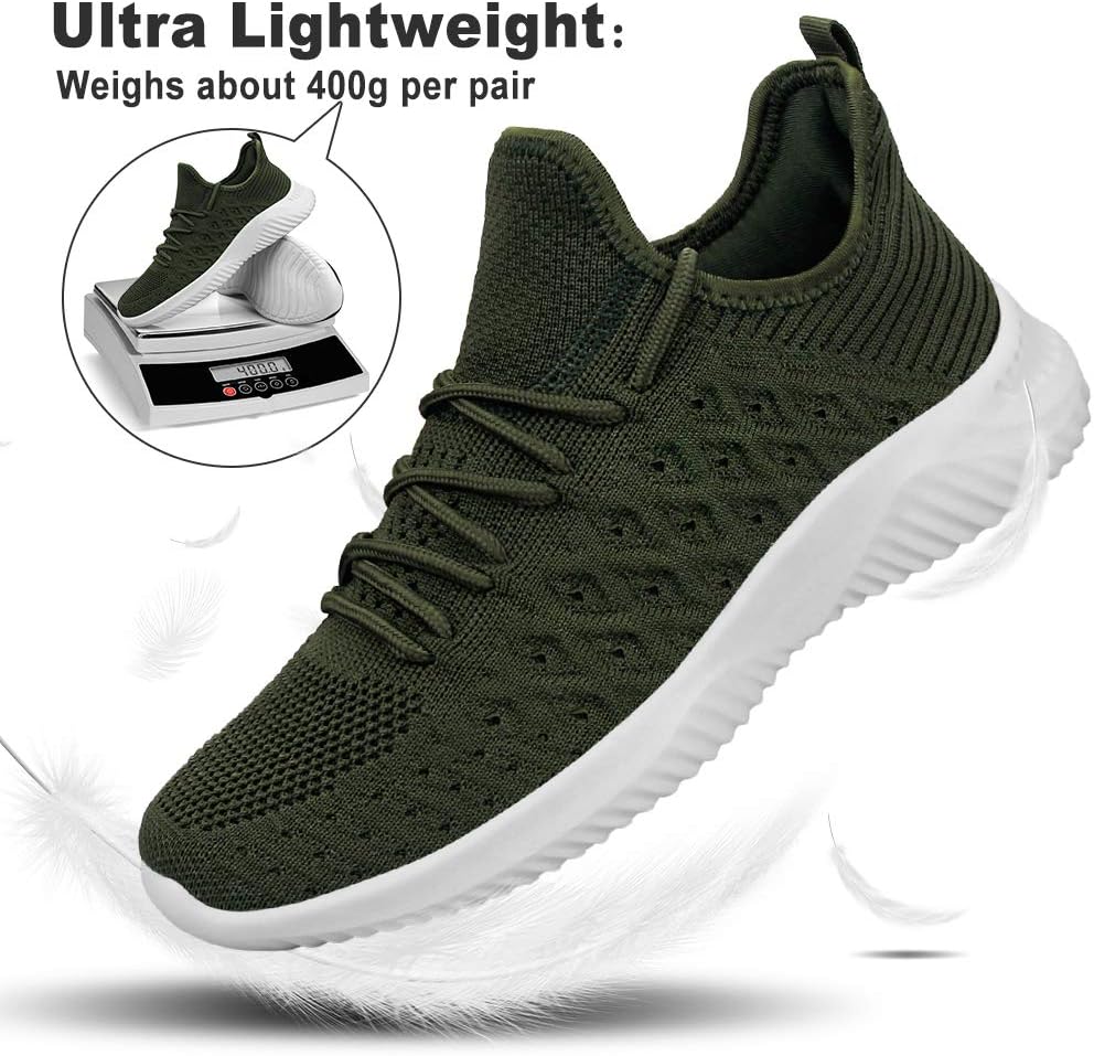 Feethit Mens Slip On Walking Shoes Lightweight Breathable Non Slip Running Shoes Comfortable Fashion Sneakers for Men