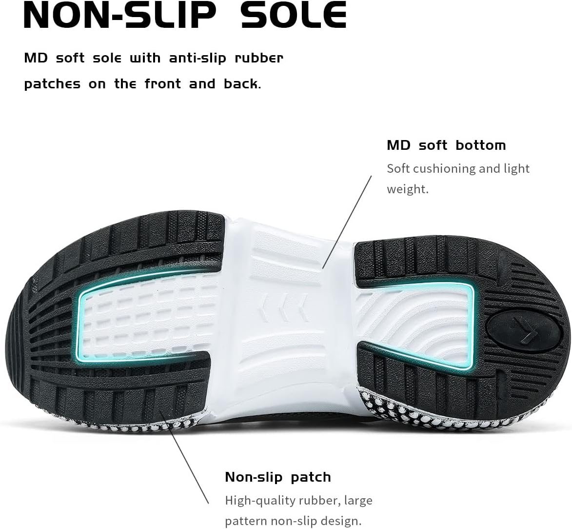 WETIKE Boy's Shoes Mesh Slip on Lightweight Running Sneakers