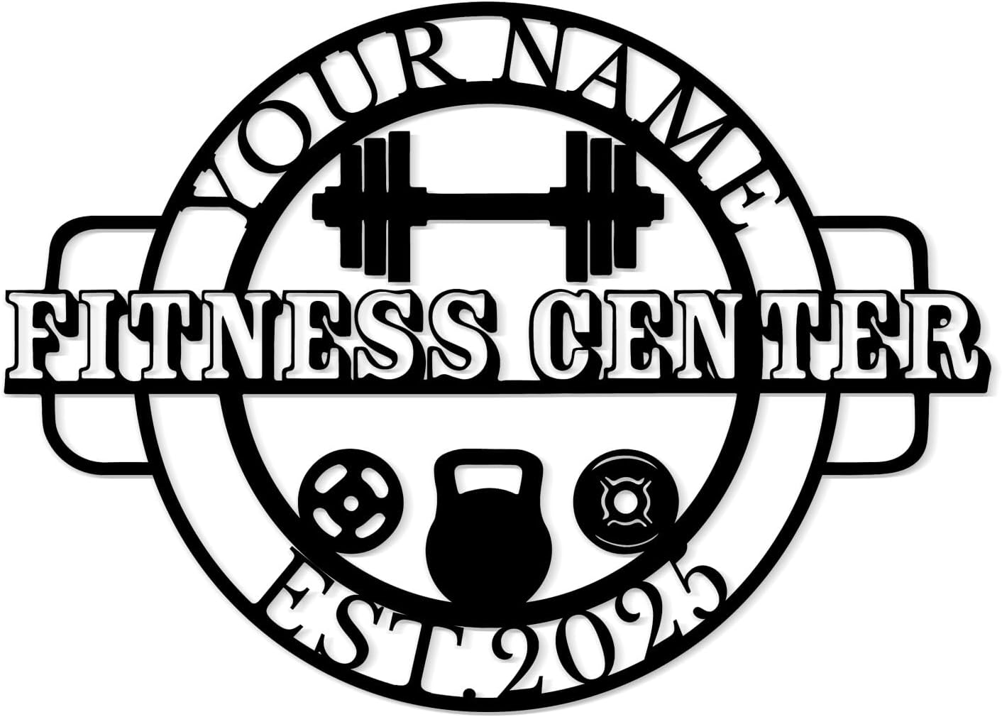 Customized Metal Gym Name Sign, Personalized Sports Room Wall Art,Metal Gym Sign,Unique Fitness Wall Sign, Gym Lovers Unique Gift, Gym Wall Art,Training Center Sign (Style-12)