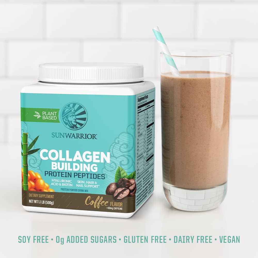 Vegan Collagen Protein Powder for Women Silica Plant Based Collagen Powder Coffee Flavor with Vegan Hair Skin and Nails Vitamins Non-GMO No Added Sugar Soy Dairy & Gluten Free (Coffee, 20 Servings)