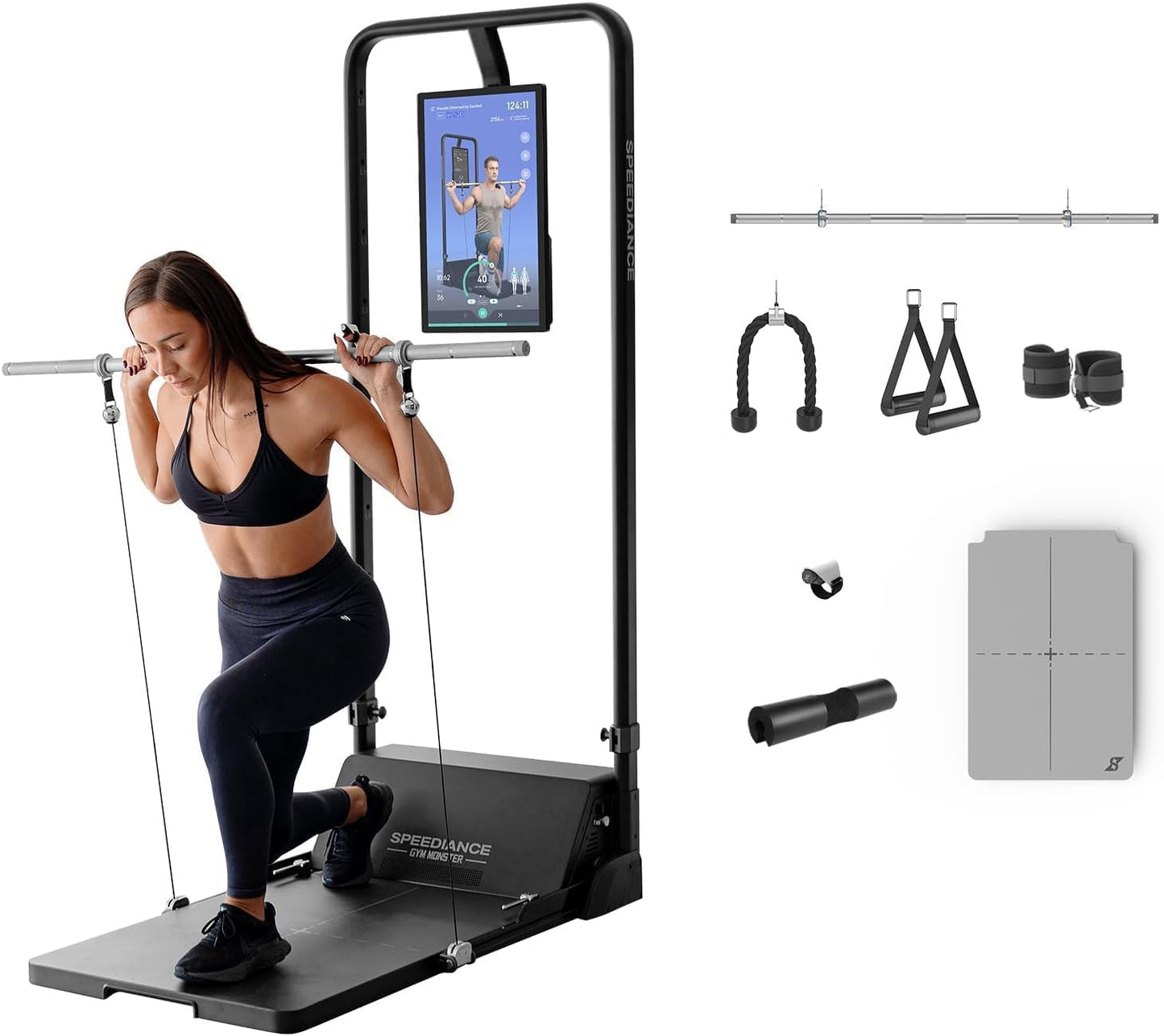 Gym Monster Smart Home Gym, Multifunctional Strength Training Machine, Smith Machine Power Cage Workout Station, Squat Rack Cable Machine, Full Body Fitness Equipment for Home Workout