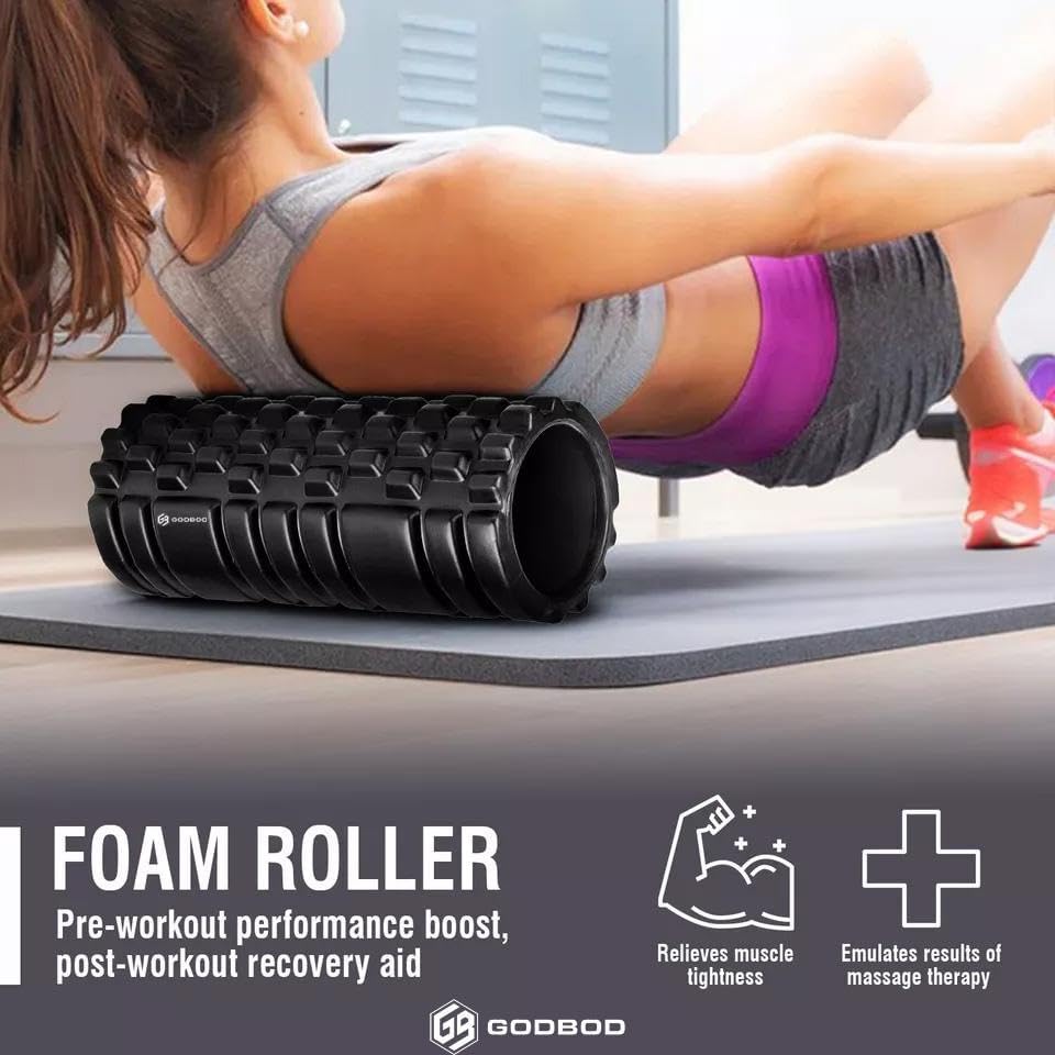 Deep Tissue Foam Roller - High-Density Muscle Massage Roller for Recovery, Pain Relief, Trigger Point, and Myofascial Release - Ideal for Athletes, Gym, and Physical Therapy - 13" x 5"