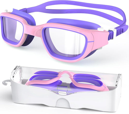 Kids Swim Goggles,Swimming Goggles for Kids 6-14, Anti-Fog UV Protection Pool Glasses for Boys Girls