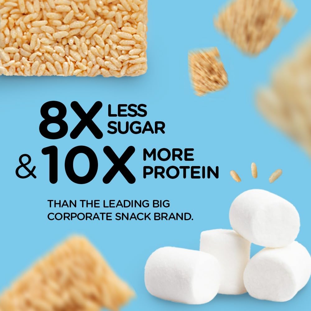 New Improved Recipe - Sinless Snacks Marsh Mallow Krisp - Perfect Keto Snacks - Delicious Gluten Free Low Carb Snacks - Marshmallow Keto Cereal Bars – Soft & Chewy Low Sugar – Less Than 1g - 8 Count