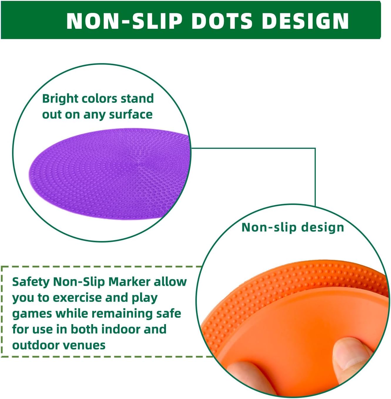 Spot Markers 4.72/9 Inch 12/24/36 Pcs Anti-Slip Agility Floor Markers,Colorful Flat Field Gym Classroom Floor Spots Set for Indoor Outdoor Soccer Basketball Sports Speed Training and Drills