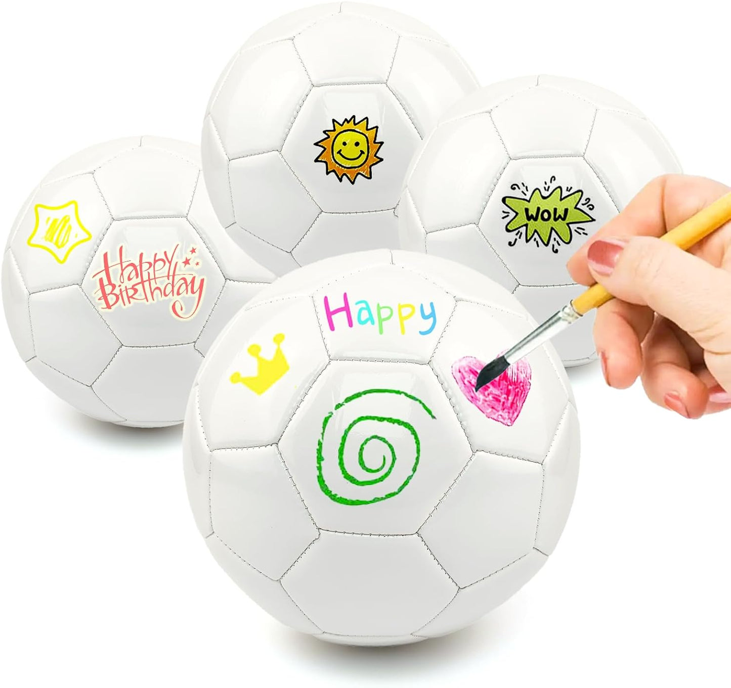 Soccer Balls Size 3 4 5 for Boys Girls Adults Training Soccer Ball for Lawn Indoor Outdoor Sports Red Blue Green Black White