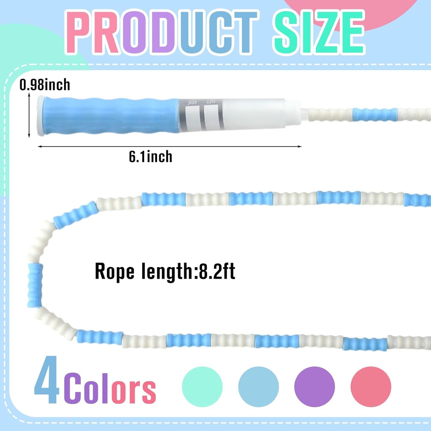 Yunsailing 20 Pack Jump Ropes for Adults Kids, 9.2 Feet Adjustable Length Free Segmented Skipping Rope Bulk Soft Beaded Jumping Ropes for Women Men Exercise Training Workout Weight Loss