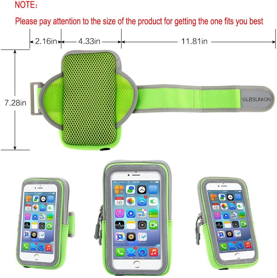 Multifunctional Outdoor Sports Armband Sweatproof Running Armbag Casual Arm Package Bag Gym Fitness Cell Phone Bag Key Holder for iPhone 16 15 14 13 Max Pro Plus Samsung Galaxy Note S24 S23 Edge, Pink