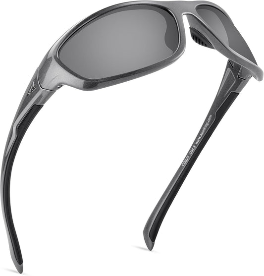 KastKing Hiwassee Polarized Sport Sunglasses for Men and Women, Wrap Sunglasses for Fishing Cycling and Running,UV Protection