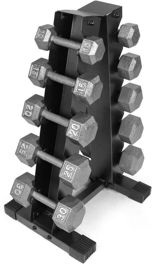 WF Athletic Supply 200Lb Dumbbell Set, 10-30Lb Dumbbell Set with A Frame Storage Rack for Muscle Toning, Strength Building & Weight Loss - Multiple Choices Available