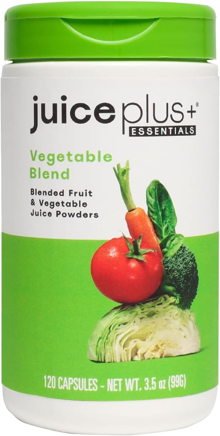 Juice Plus+ Vegetable Blend: with Broccoli, Parsley, Tomato & More - Plant-Based, Vegan, Gluten-Free, Non-GMO, Kosher - for Heart, Immune, Cognitive & Skin Health - 1 Bottle (60 Servings)
