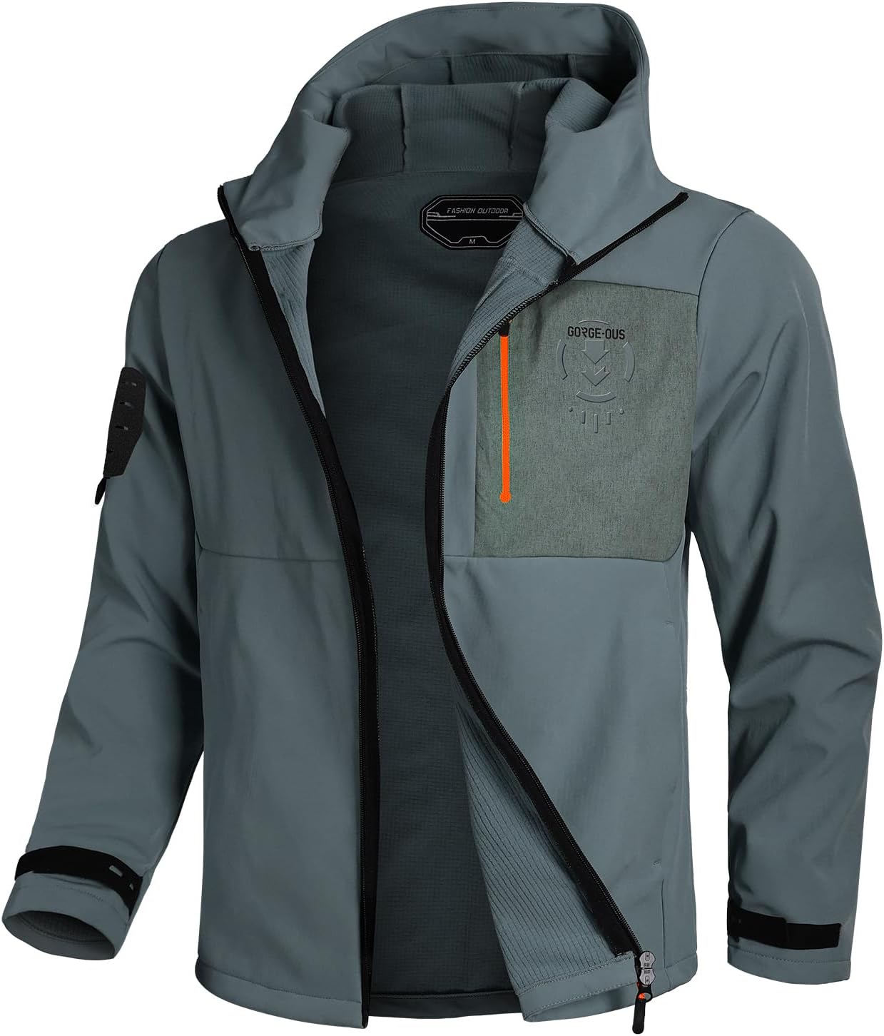 GEMYSE Men's Lightweight Rain Jacket Waterproof Raincoat Hooded Softshell Windbreaker for Outdoor Hiking Travel