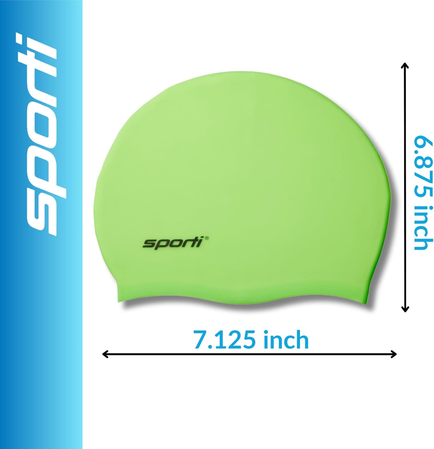 Sporti Silicone Swim Cap for Kids, Unisex Youth Swimming Cap, Protection Bathing Caps for Your Children, Aged 2-10