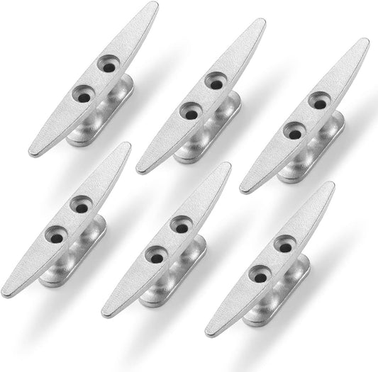 Boat Cleat, 4 inch / 6 inch 304 Stainless Steel Dock Cleat-Ideal for Marine, Deck, Nautical Decor (4 Pack/ 6 Pack)