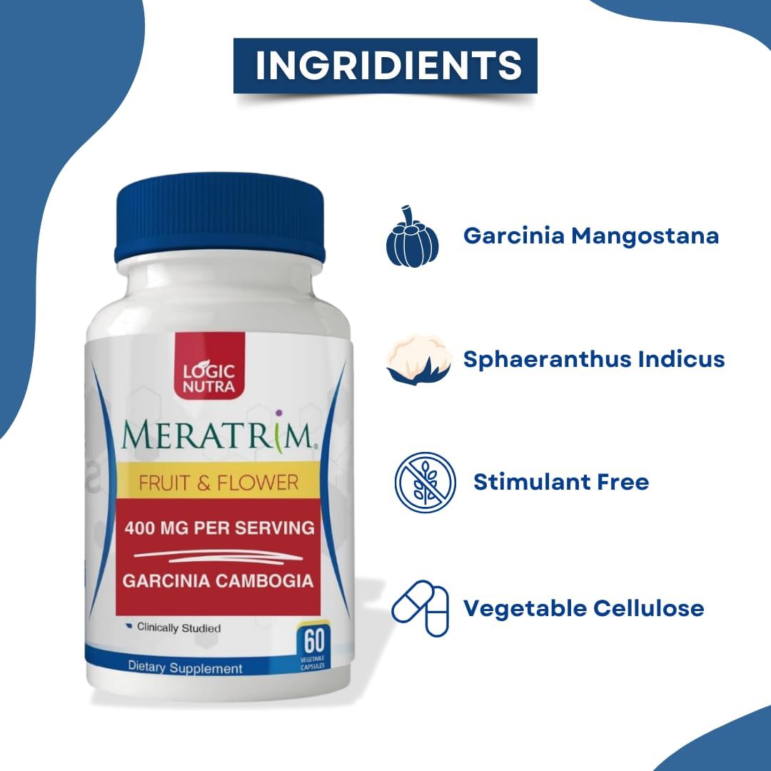 Meratrim Proprietary Blend 400 mg - Garcinia Mangostana (Fruit Rind) Extract - Stimulant Free - 60 Vegetable Capsules