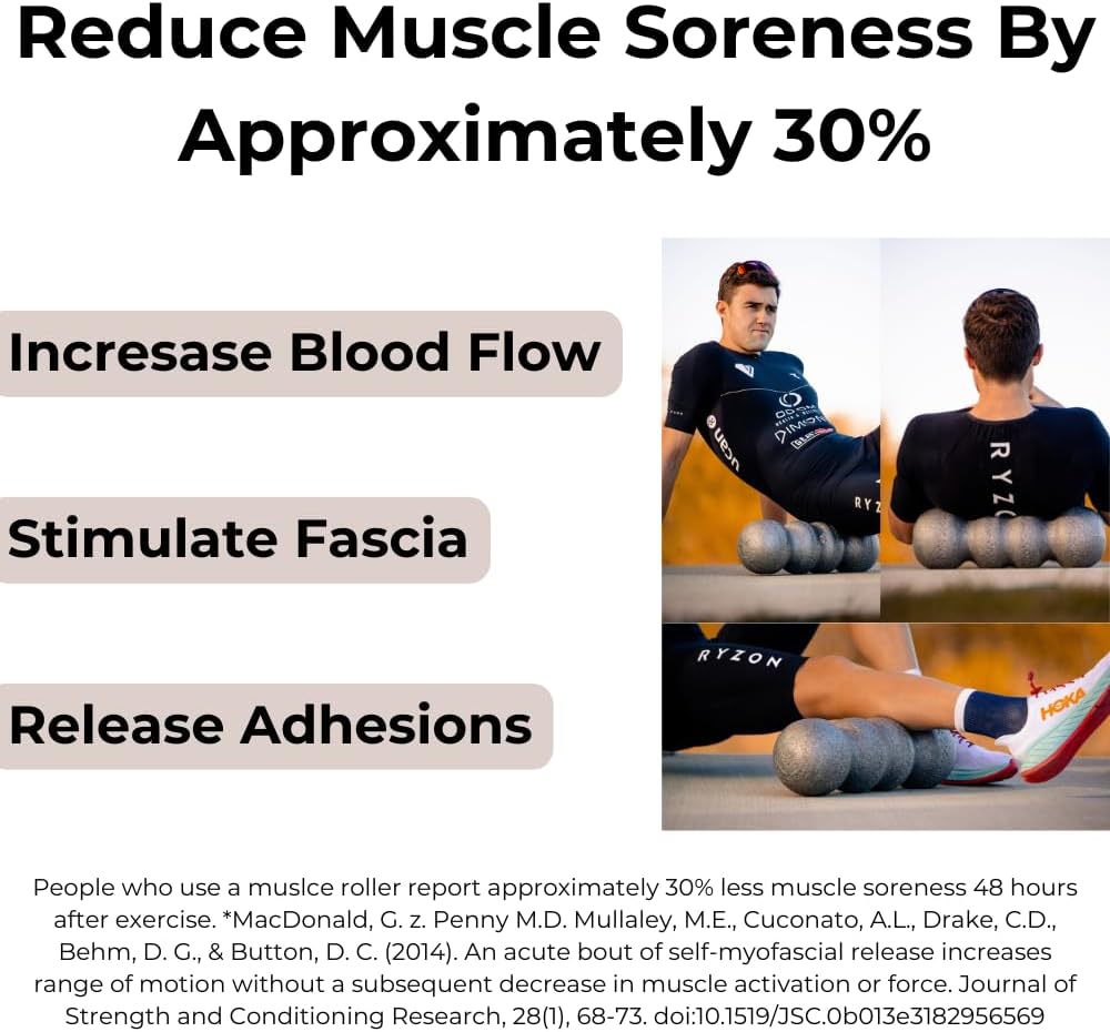 Rollga - The Better Foam Roller for Physical Therapy. Deep Tissue Massage Roller for Muscle Recovery, Back Pain Relief & Flexibility. Yoga & Pilates Exercise Roller. Beginner & Athlete Approved.