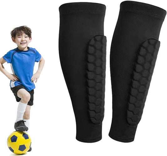 Shin Defender Shin Guards Kids 2 Pair, Shindefender Shin Guards Soccer, with Honeycomb Pads, for Soccer Kids Youth Adult