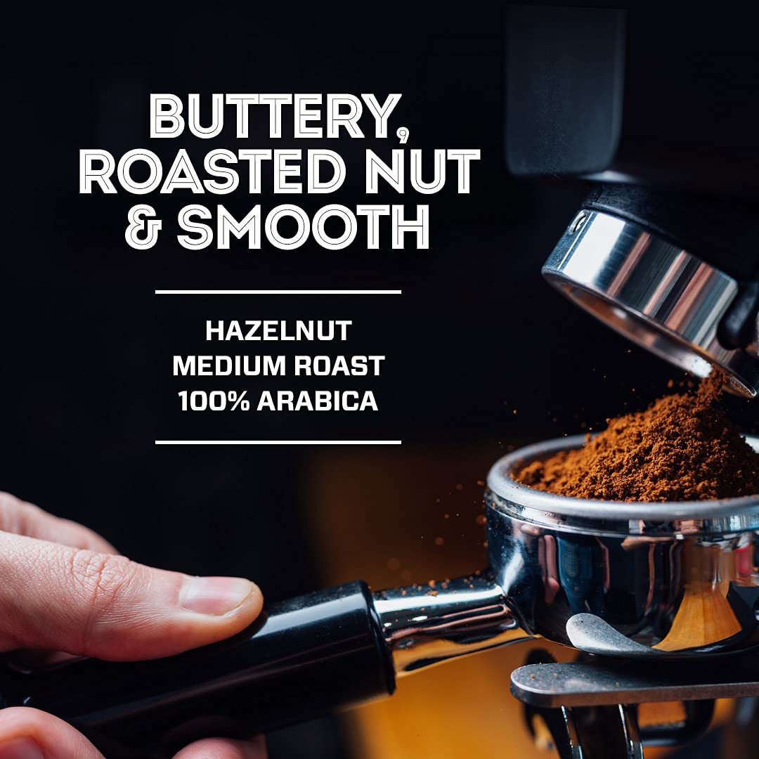 Eight O'Clock Coffee Hazelnut Ground Coffee, Medium Roast, 11 Ounce (Pack of 4) - Buttery, Smooth & Nutty