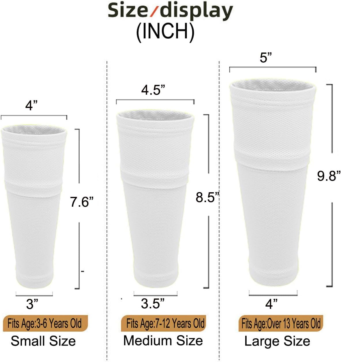 Soccer Shin Guards for Kid Youth Teen Adult - Shin Guards Sleeves with Inserted Pocket Cushion Protection Reduce Shocks and Injuries for TeamSports