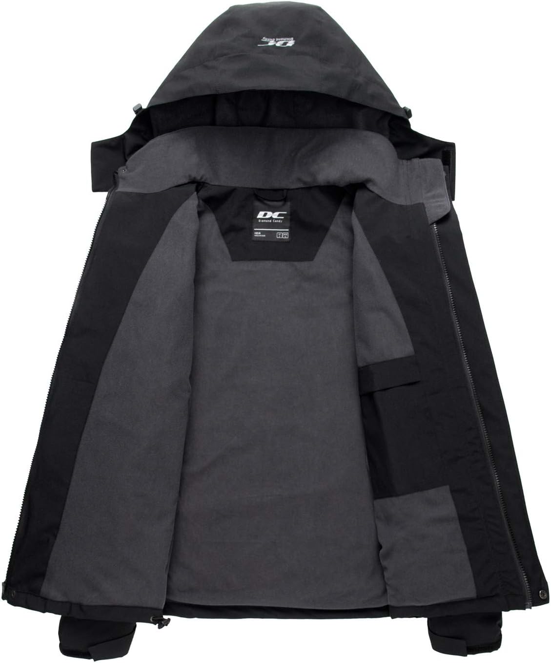 Diamond Candy Men's Hooded Waterproof Jacket Lightweight Rain Jacket Outdoor Casual Sportswear