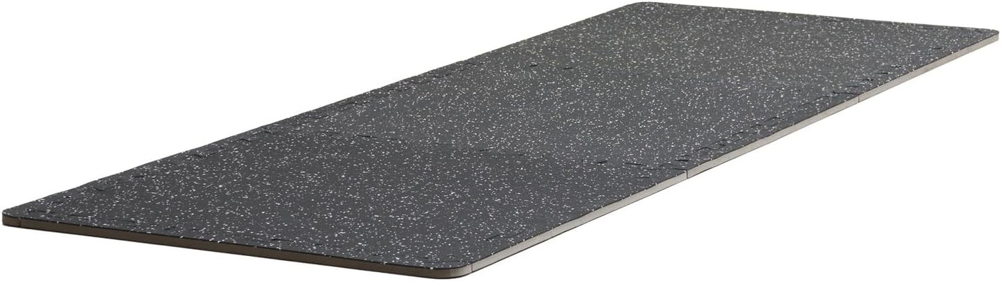 VEVOR 0.56 Inch Thick Gym Floor Mats, 12 Tiles Rubber Top with EVA Foam, 25" x 25" Gym Flooring Workout Mat with 48 sq.ft Coverage, Interlocking Puzzle Mats for Gym, Home, Garage, Black & White