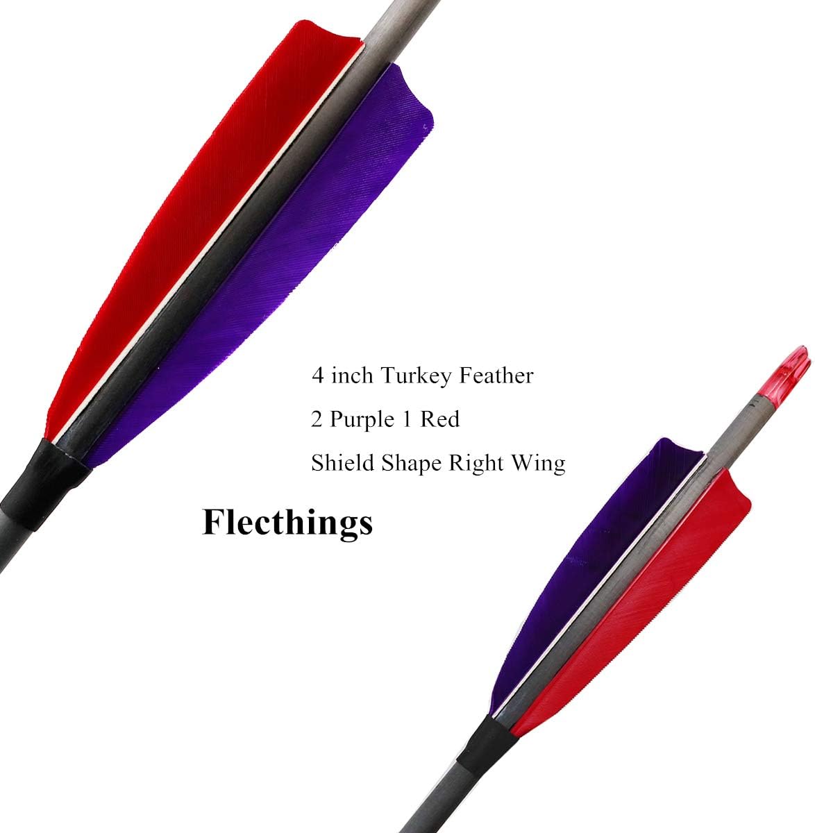 600 Spine Pure Carbon Arrows with Real Turkey Feathers Removable 100 Grain Tips Plastic Nocks for Archery Target Hunting