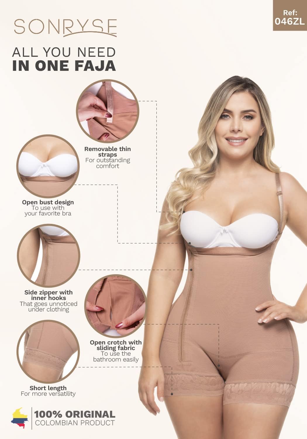 Sonryse Tummy Tuck Compression Garment for Women Fajas Colombianas Reductoras y Moldeadoras Stage 2 Faja