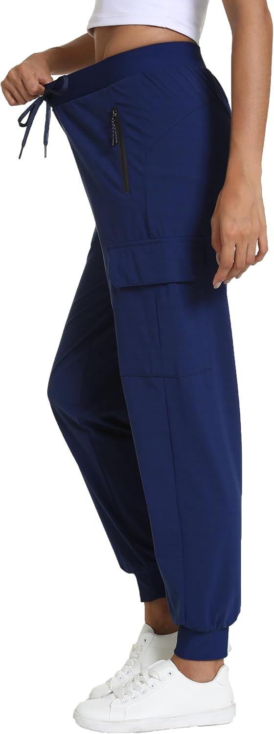 Kcutteyg Womens Water Resistant Hiking Pants with Pockets Quick Dry Soft Athletic Workout Joggers Pants for Camping Travel