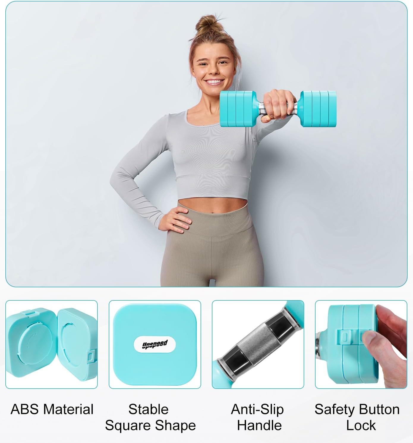 15LB 20LB 50LB Adjustable Dumbbell Set Free Weights Dumbbells Set for Women Men Hand Weights Sets Adjust Dumbbell Weight Sets for Home Gym Exercise Workout Strength Training Equipments