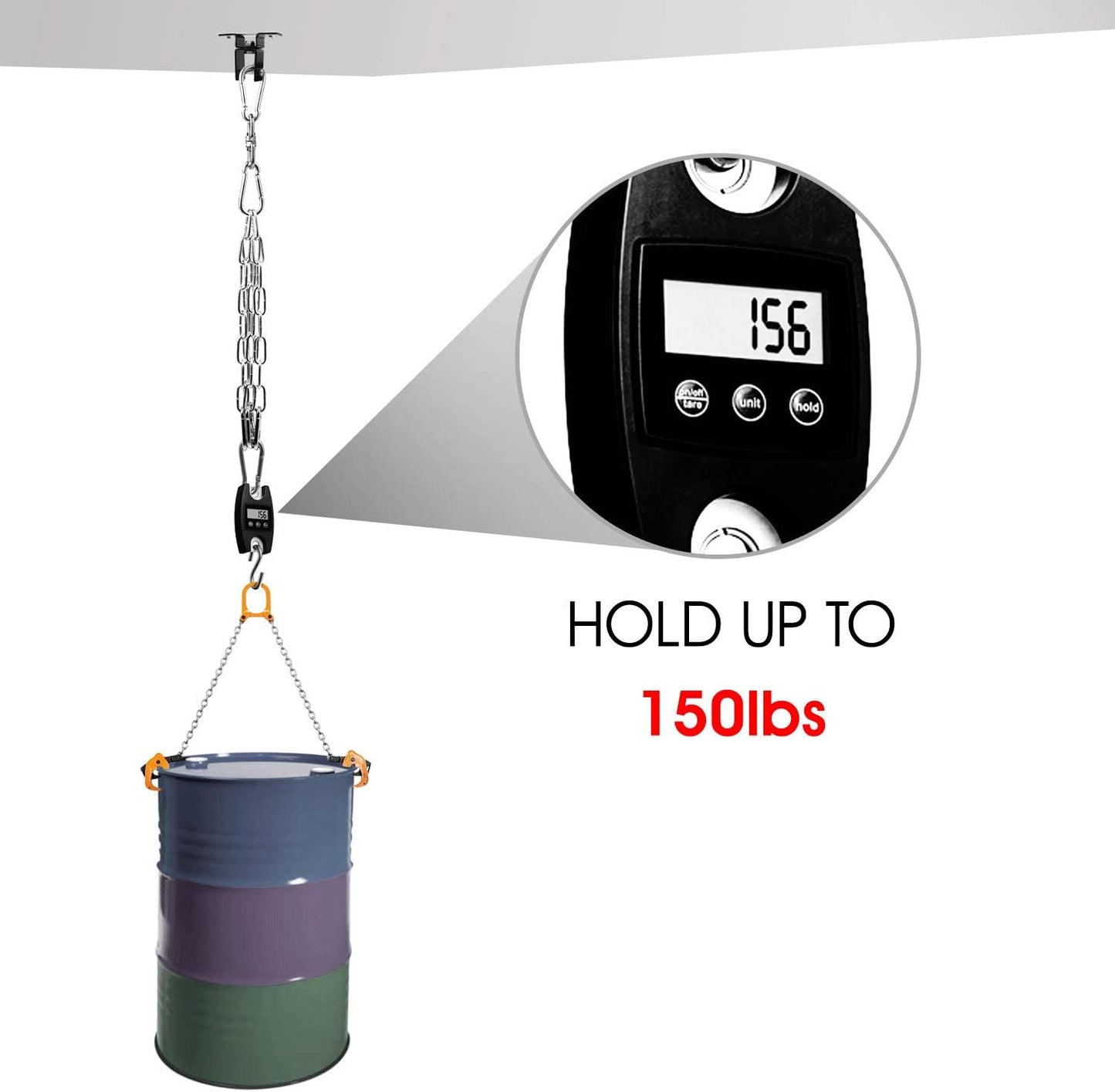Yes4All Punching Bag Hanger, Stainless Steel Swivel Chain with 4 Snap Hooks for Heavy Bag, Gym Swing, Trapeze, and Hammock