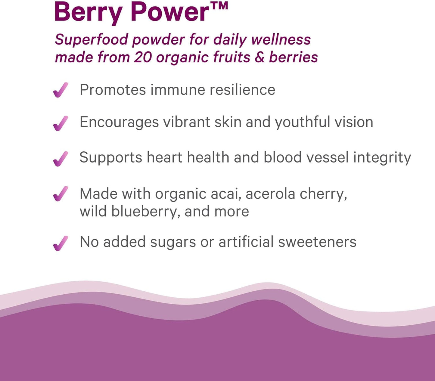 PURE SYNERGY Berry Power | Organic Berry and Fruit Powder | Antioxidant Supplement with Organic Acai, Camu Camu, and Wild Blueberry | for Healthy Aging, Immune, and Skin Support (5.3 oz Powder)