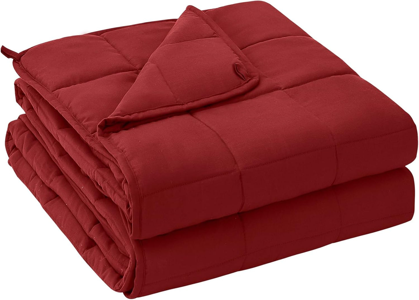 yescool Weighted Blanket for Adults (12 lbs, 48" x 72", Red) Cooling Heavy Blanket for Sleeping Perfect for 110-130 lbs, Twin Size Breathable Blanket with Premium Glass Bead, Machine Washable