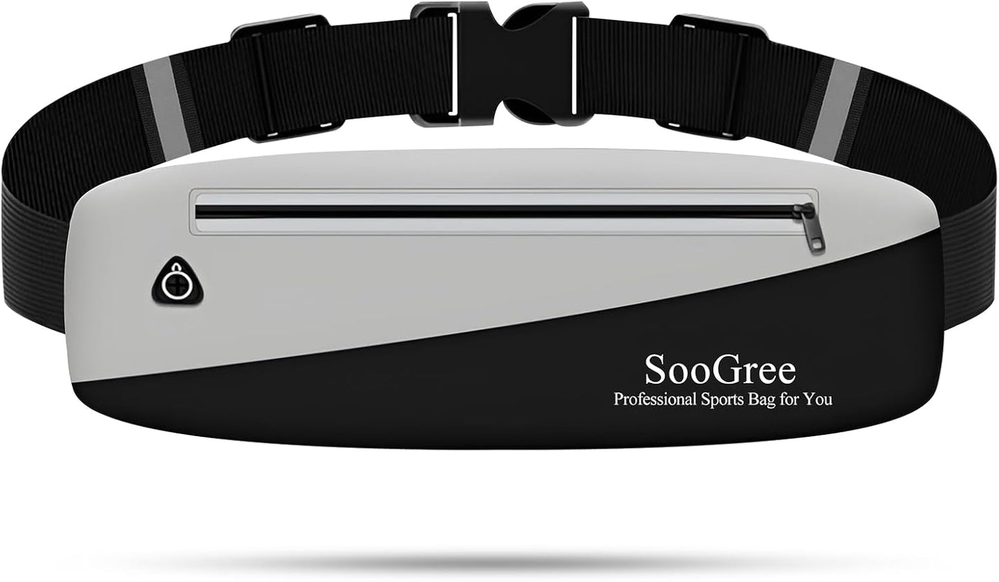 Slim Fanny Packs for Women Men,Waterproof Waist Pack with Reflective Strip Adjustable Strap,Running Belt for Sports Workout Cycling Hiking, Casual Hands-Free Wallets Phone Bag (Style 7)