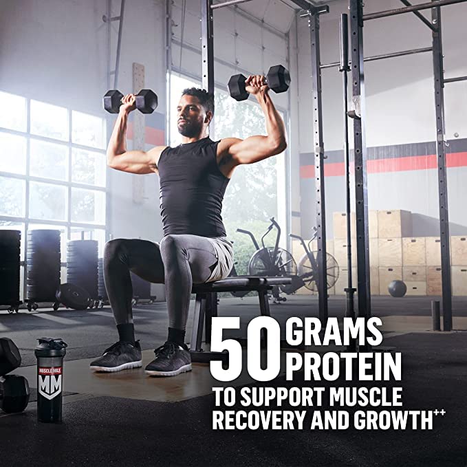 Muscle Milk Pro Series Protein Powder Supplement, Slammin' Strawberry, 2 Pound, 11 Servings, 50g Protein, 3g Sugar, 20 Vitamins & Minerals, NSF Certified for Sport, Packaging May Vary