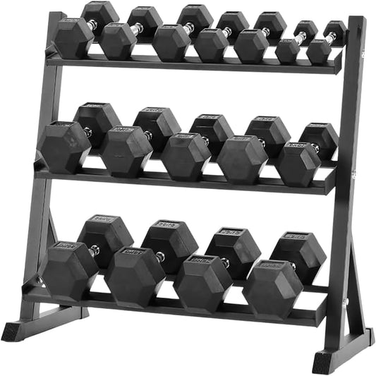 350/450/550 lbs Hex Weight Dumbbells Sets with Rack Rubber Encased Dumbbell Free Weights Set for Home Gym Weight Rack with Dumbbells Set